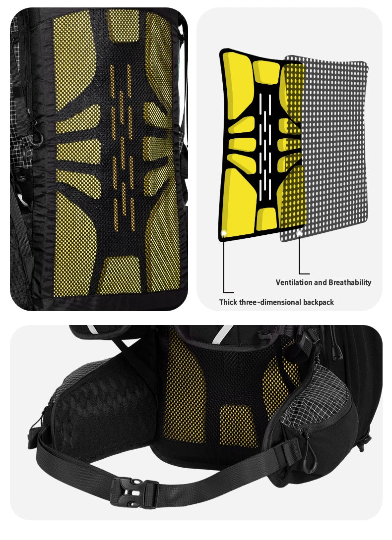 Anmeilu Mountaineering Backpack 30L Large Capacity Men Women Outdoor Travel Hiking Off-road Lightweight Sports Backpack