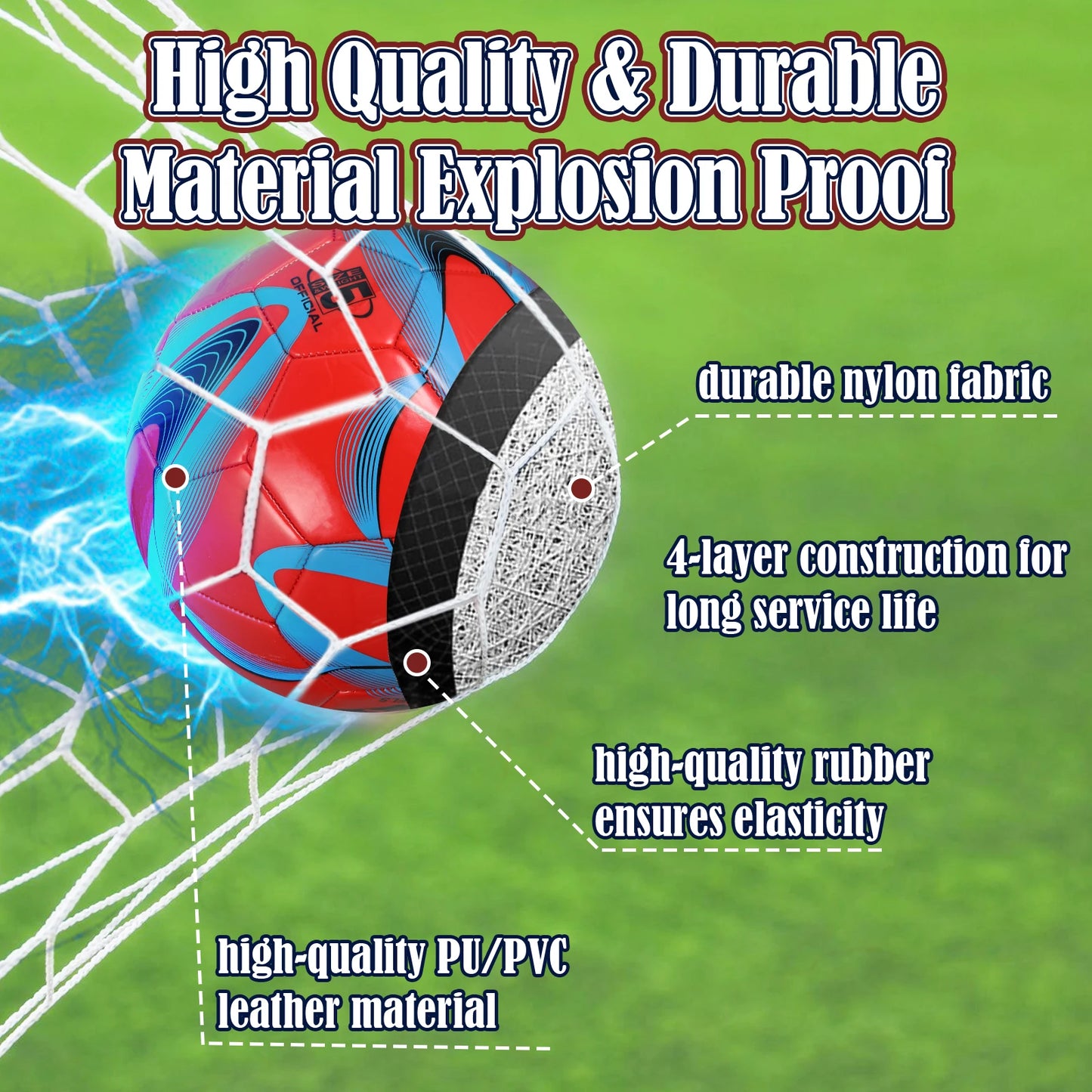 Soccer Balls Official Size 5  PVC Professional Match Football World Football Seamless Outdoor Match Game Football Training