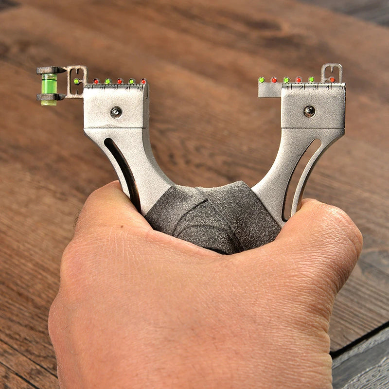 High Precision Shooting Sling Shot Stainless Steel Slingshot Powerful Sling Outdoor Flat Rubber Band Catapult Sports Accessories