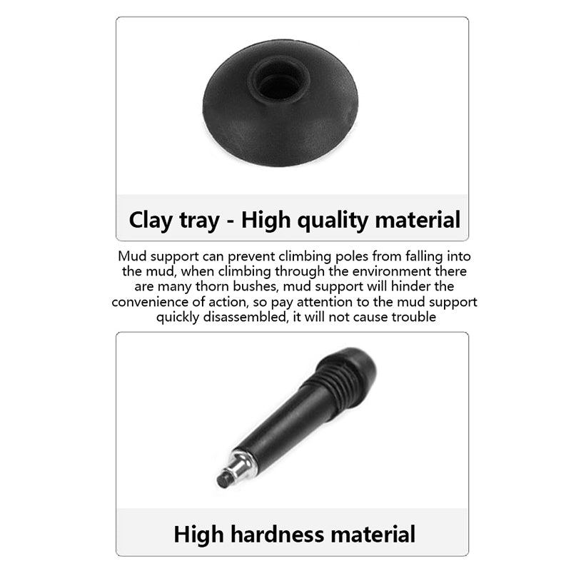 4-Section Outdoor Walking Stick Portable Telescopic Trekking Pole Anti Skid Aluminium Alloy Cane Elderly Camping Climbing Stick