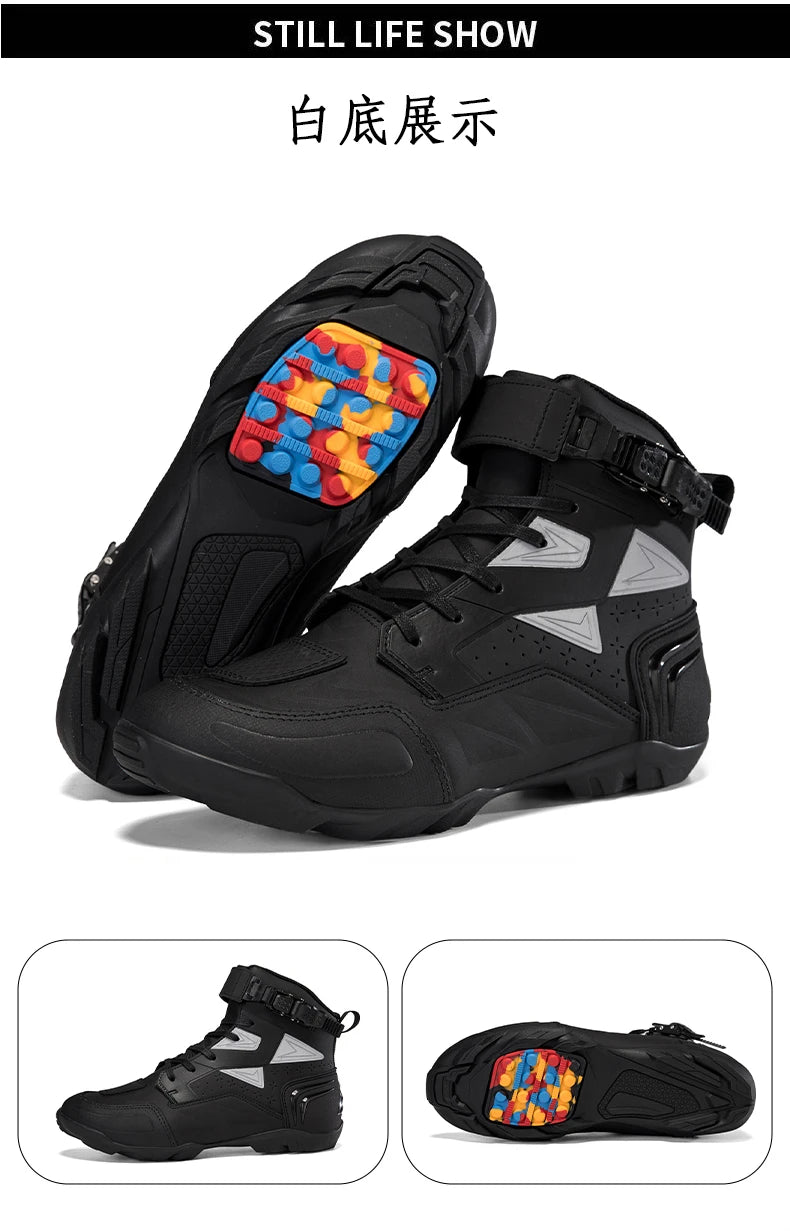 Men Motorcycle Boots New High Quality TPU Protection Men's Motorcycle Shoes Non-slip Breathable Motorbike Riding Boot