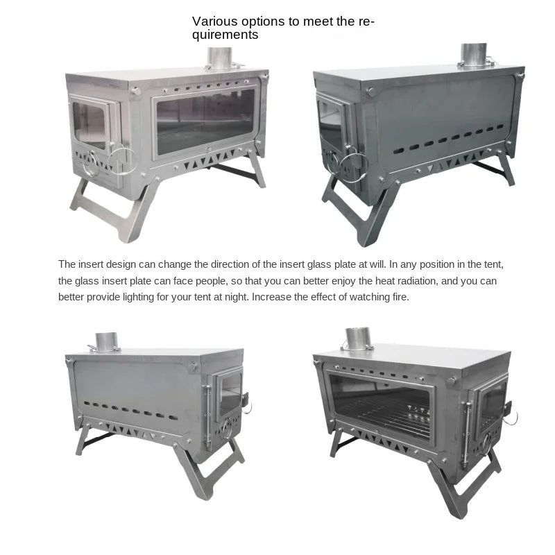 WT-Dream-Ti Titanium furnace Plug-in folding titanium alloy outdoor tent camping wood stove grill