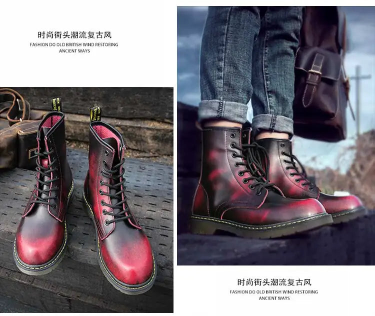 Fashion Men's Boots British Style High Top Casual Sneakers Men Luxury Designer Work Shoes Outdoor Anti slip Motorcycle Boots Mal