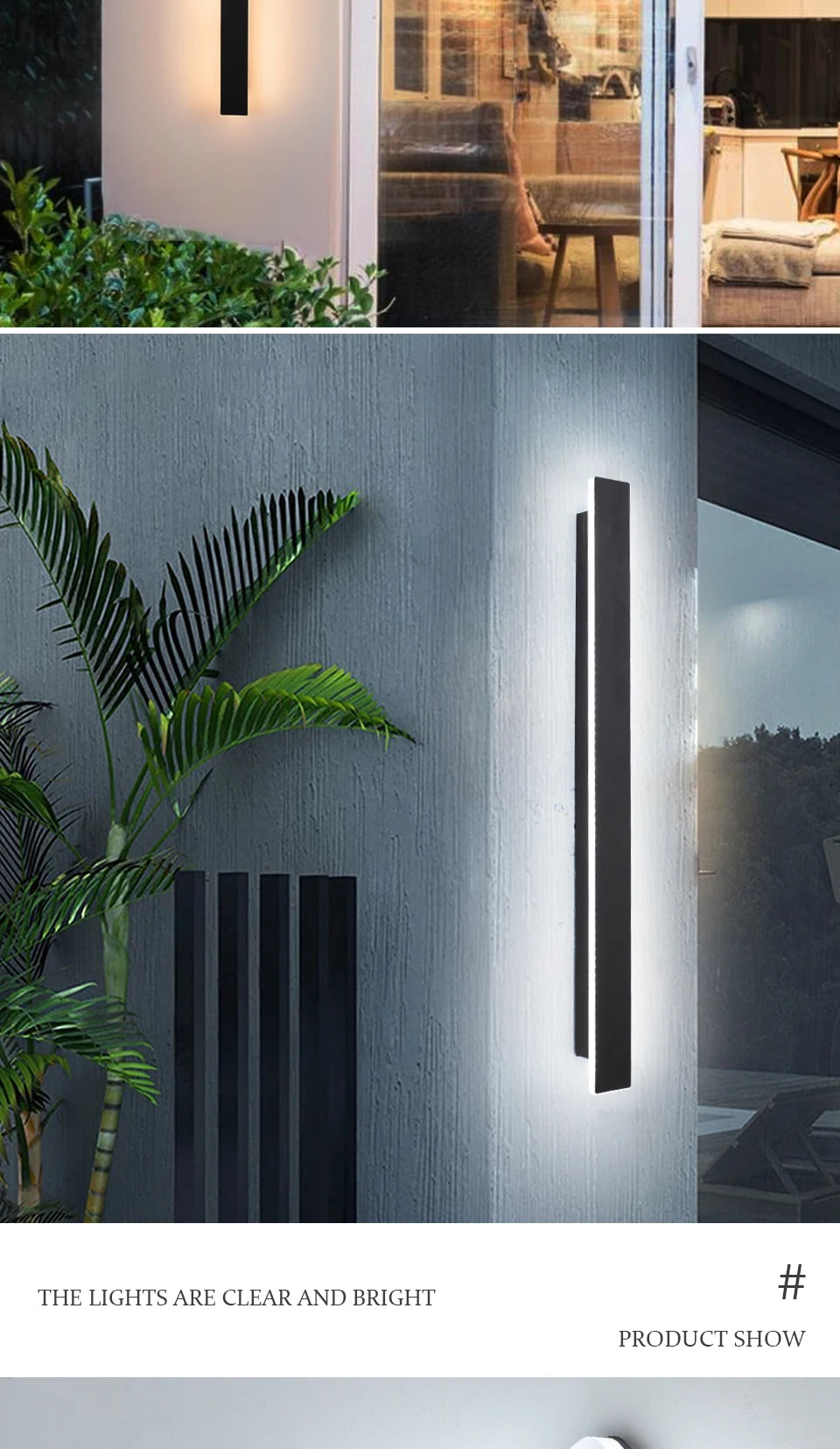 2/1 PCS Dimming Waterproof LED Long Wall Sconce Lamp Garden Decoration Outdoor Lighting 85-265V LED Wall Light External Sconce