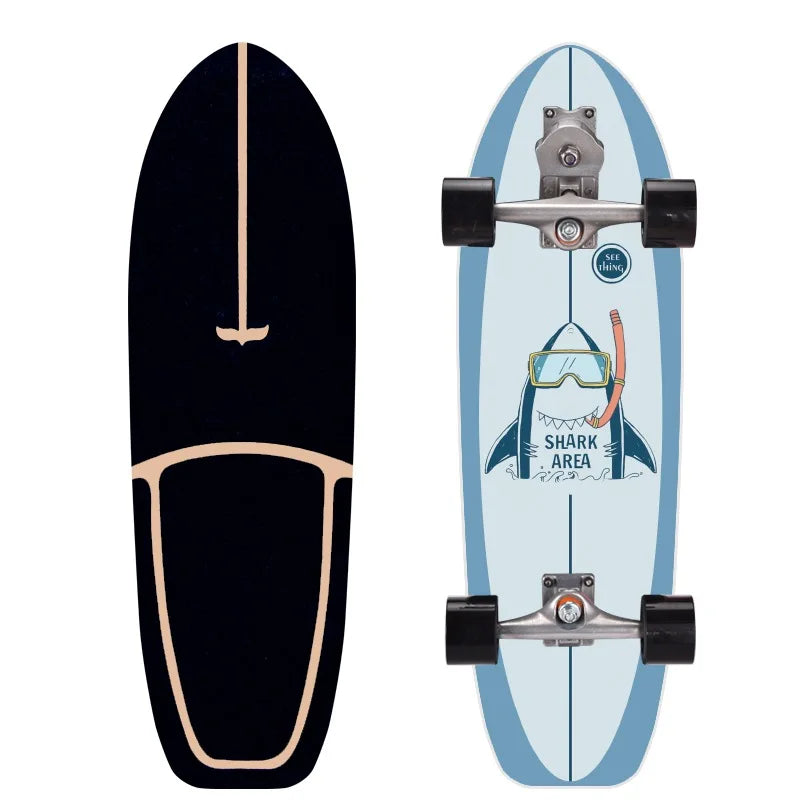 76CM Land Surf Board Complete Assembled Beginner Surf Skate Board Maple Deck S5 Pumping Truck Sport Skateboard