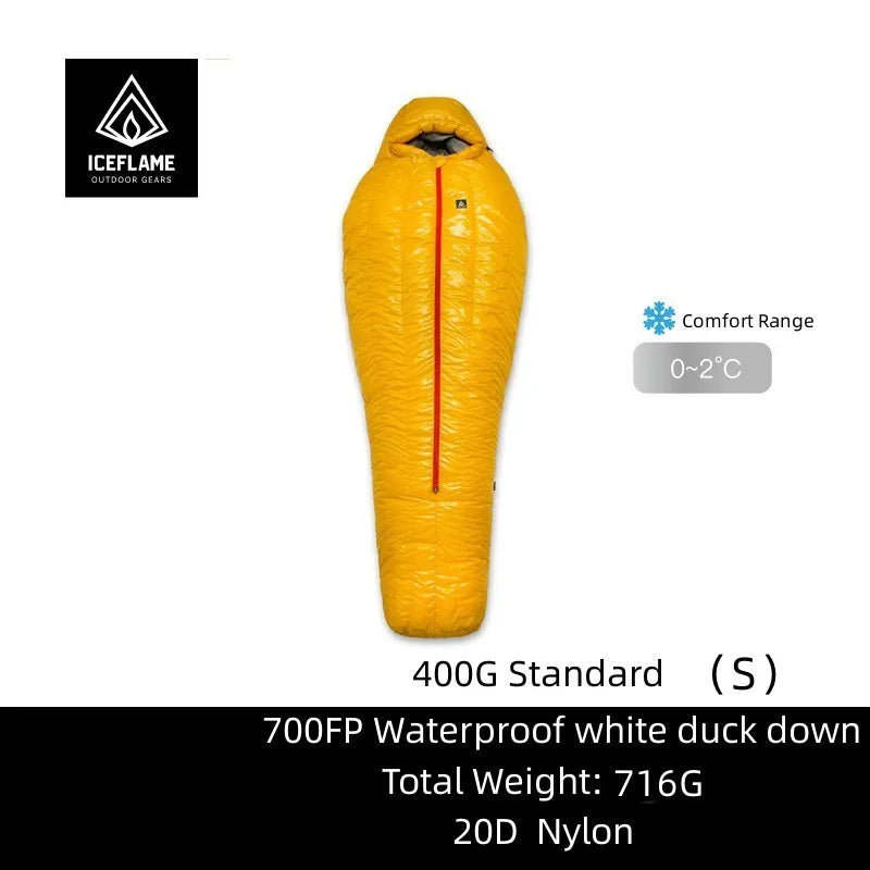 Ice Flame HW 20D Nylon Ultralight Mummy White Goose Down Sleeping Bag Outdoors Camping Keep Warm Duck Down Adult Equipment