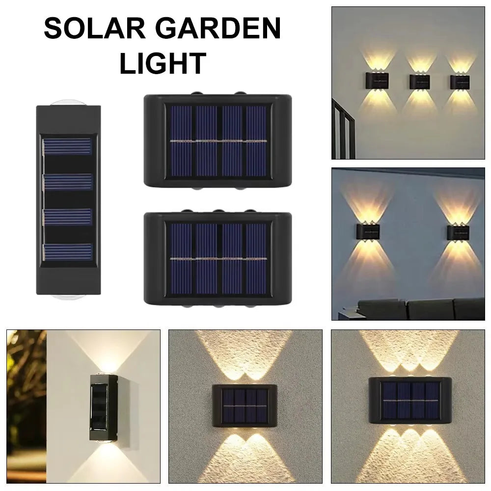 Solar Wall Lamp Outdoor Waterproof Solar Powered Light UP and Down Illuminate Home Garden Yard Decoration Outside Sunlights