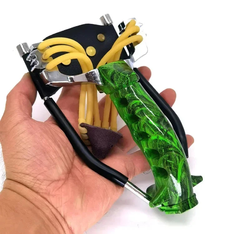 Powerful Fishing Slingshot with Wrist Rest Outdoor Hunting All-metal Material Sling Shot Large Catapult for Fishing and Ball