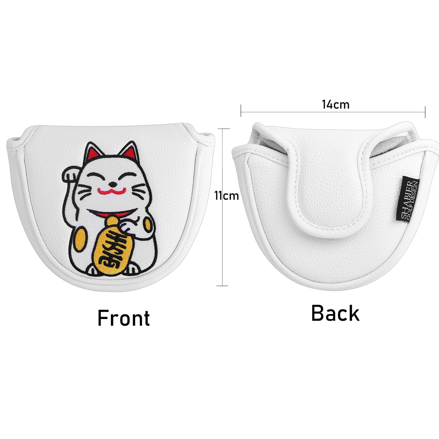 PU Leather Crane Japan Embroidery Magnetic Closure Golf Blade Putter Cover Golf Mid Mallet Putter Headcover