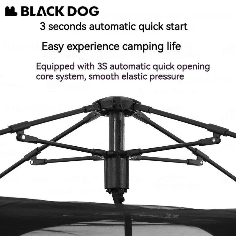 Naturehike BLACKDOG Automatic Tent Black Coating Two Doors Four Windows Camping Outdoor Sunscreen Waterproof Quick Opening Tent