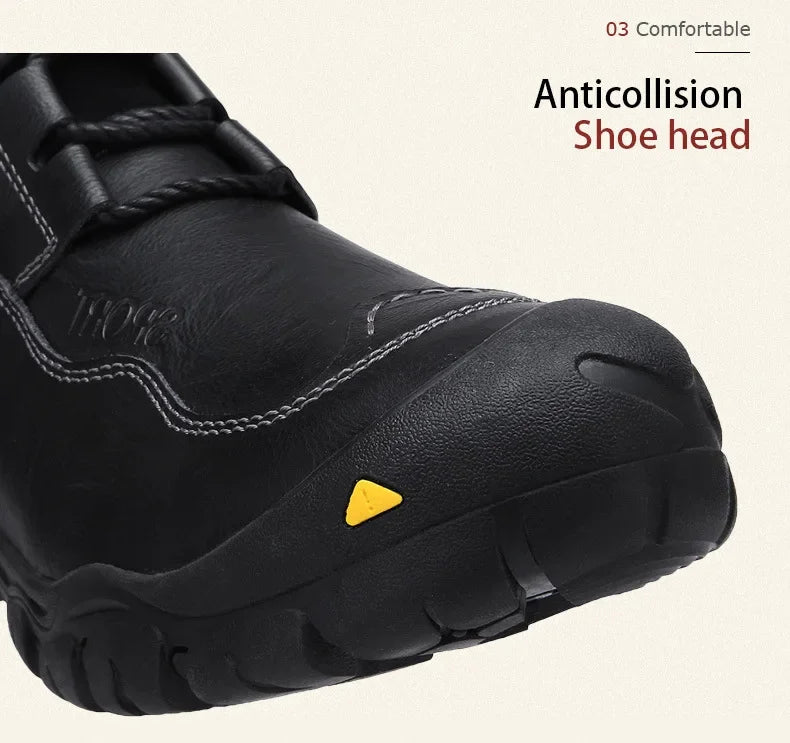 Motorcycle Riding Boots with Winter Velvet Style Warm Waterproof and Non Slip Outdoor Leisure Hiking Shoes Motorcycle Boots