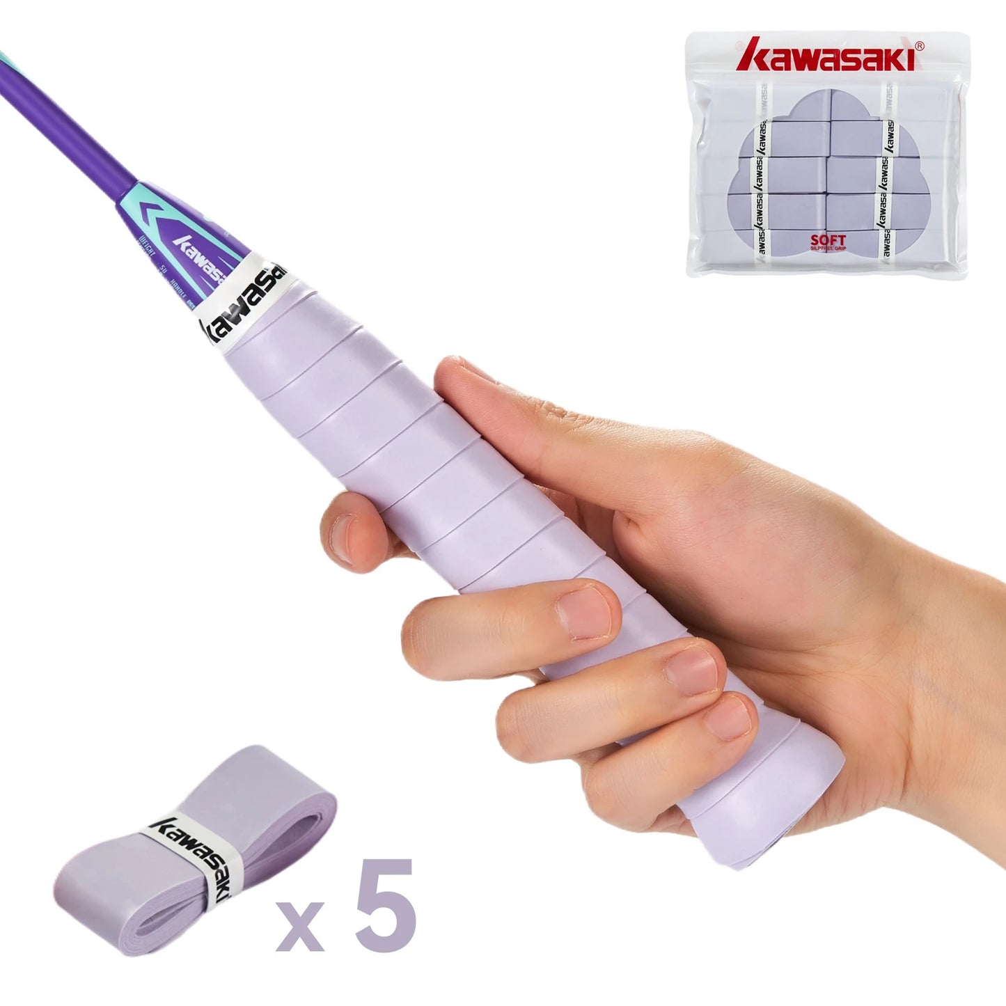 5/10/60 Pieces Overgrips Padel Original Kawasaki Sticky Anti-slip Overgrip Tennis Shock Absorption Paddle Grip Accessories