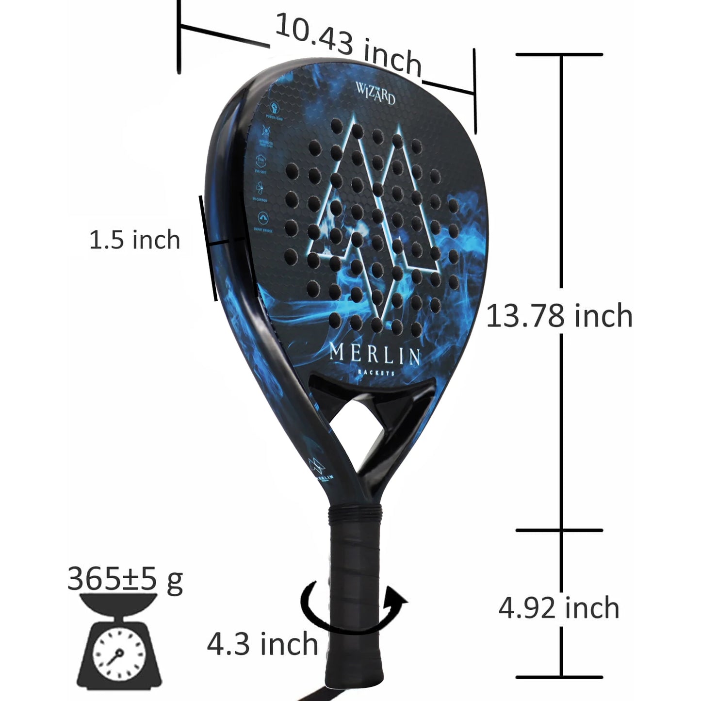 Origina Padel Racket 3K Carbon Fiber Surface with Cover Bag EVA Memory Flex Foam Core Lightweight Paddle Racquet