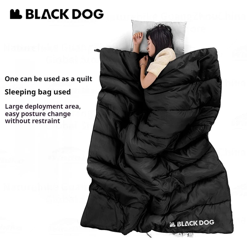 Naturehike BLACKDOG Envelope Sleeping Bag Double Spring Autumn Quilt 210T Camping Ultralight Outdoor Travel Adult Sleeping Bag