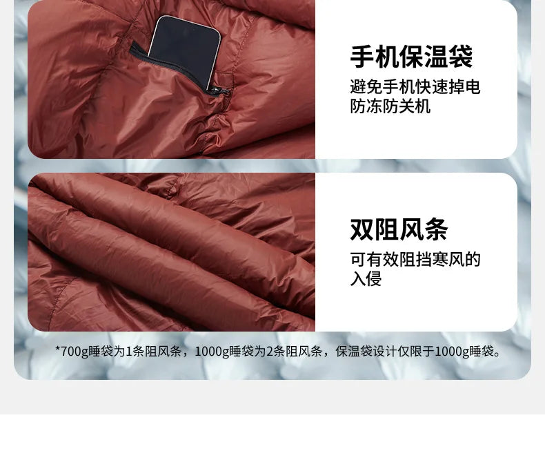 Naturehike Snowbird mummy down sleeping bag, thickened cold-proof in winter, adult outdoor camping, minus 20 degrees duck down