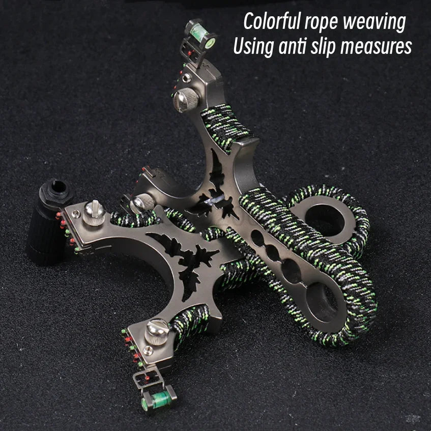 Red Laser Shooting Stainless Steel Slingshot With Flat Rubber Band Catapult Outdoor Sports Hunting Slingshot Accessories