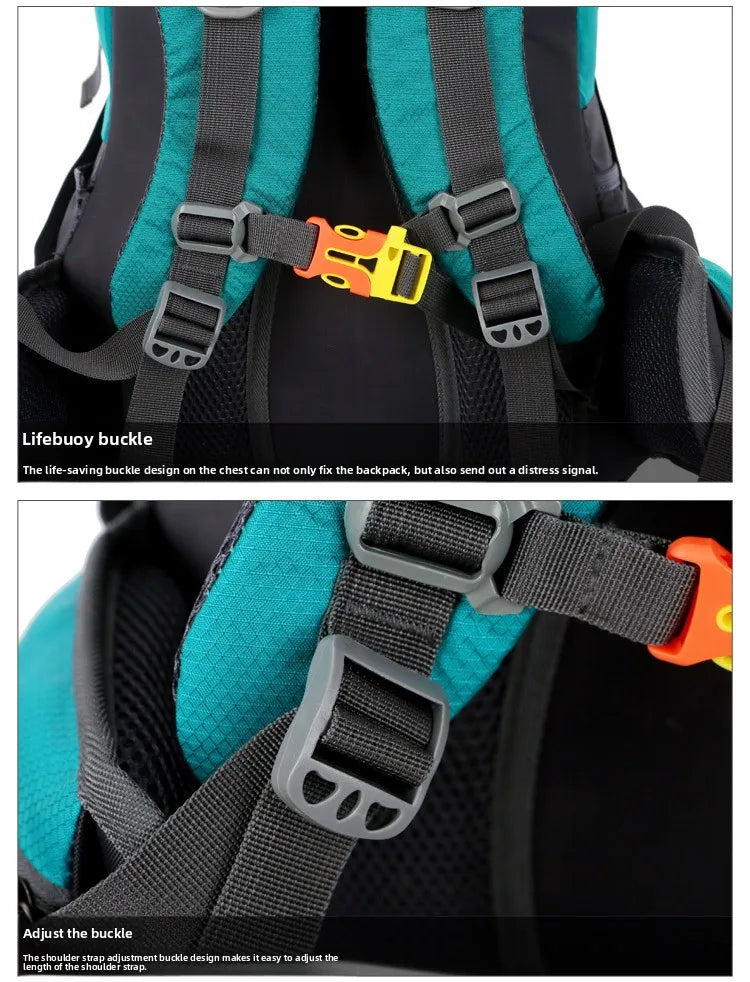 60L Large Capacity Hiking Backpack Men Outdoor Mountain Backbag Male Sport Back Pack Leisure Teens Travel Package Black