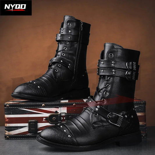 2024 New Mid Barrel  Boots Honorary Boots Motorcycle Men's Performance Boots motorcycle shoes botas moto 37-45size moto shoes