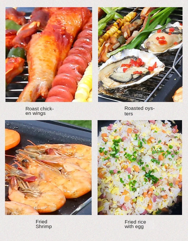 Home Outdoor Multifunctional Portable Barbecue Rack Charcoal Smokeless Barbecue Skewers Thickened Stainless Steel Barbecue Stove