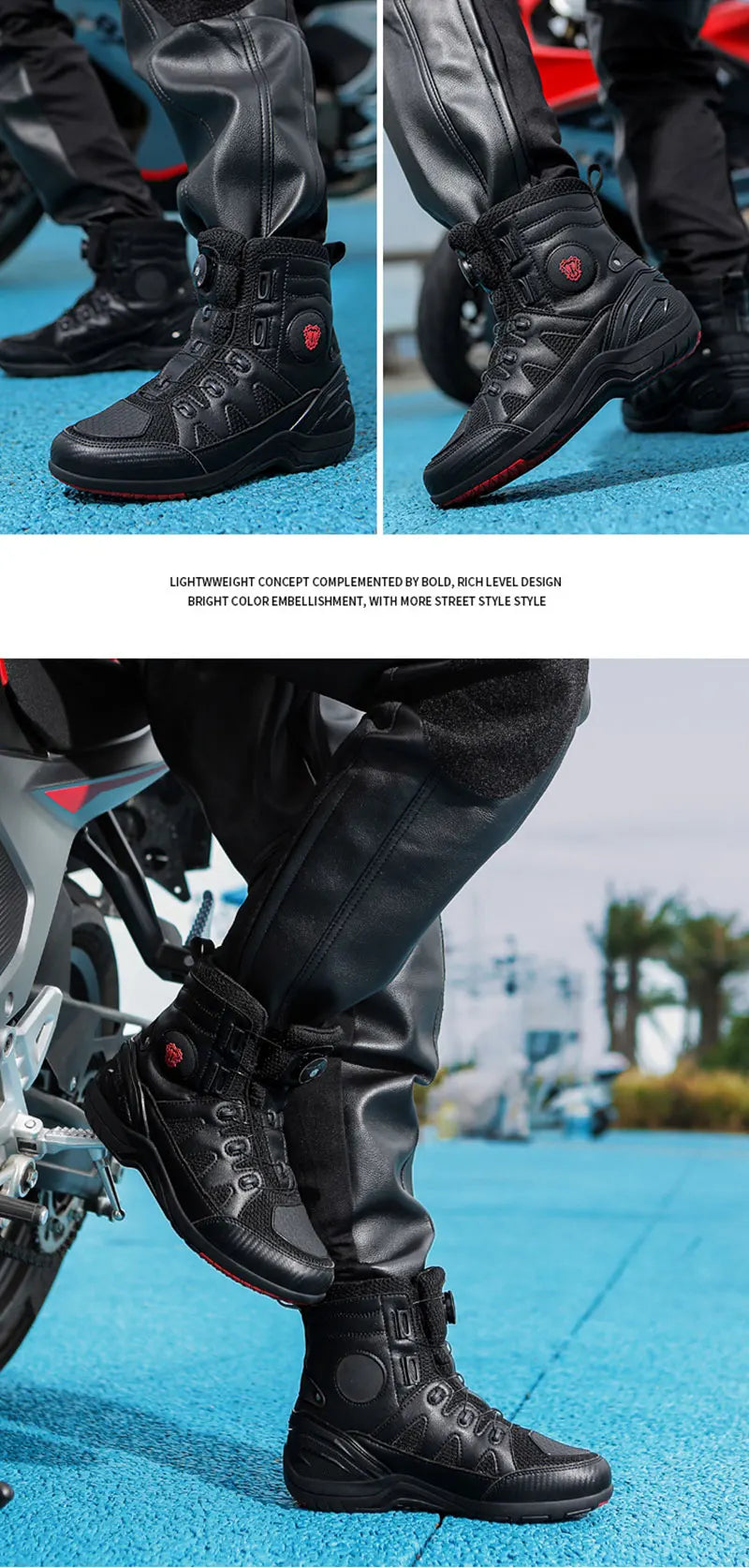 Men Motorcycle Boots New Waterproof Motorbike Riding Shoes Microfiber Breathable Men's Motorcycle Shoes Motos Bike Sport Boot