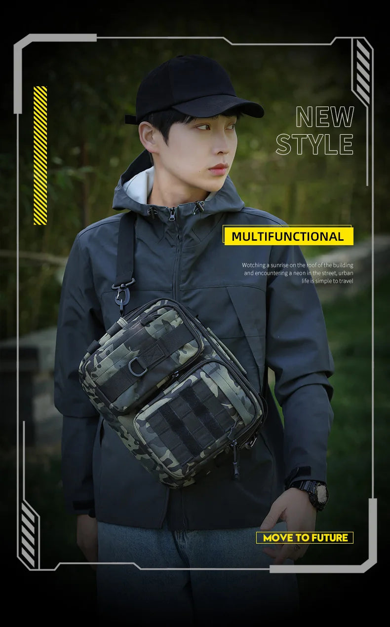 Trekking Tactical Handbags Shoulder Bag Camping for Man Hiking Travel Climbing Fishing Sling Crossbody Outdoor Weekend Molle Bag