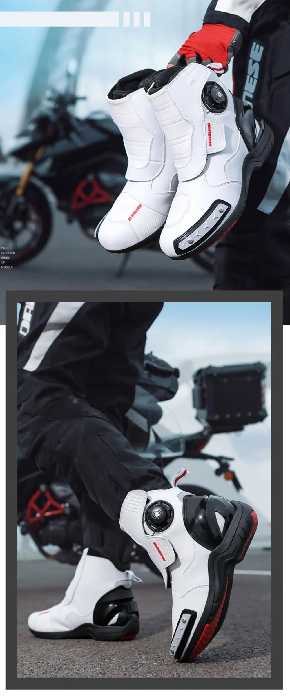 Men Motorcycle Boots Outdoor Waterproof Motocross Riding Boot Anti-Slip Motos Shoes High Quality Men's Motorcycle Shoes JC666