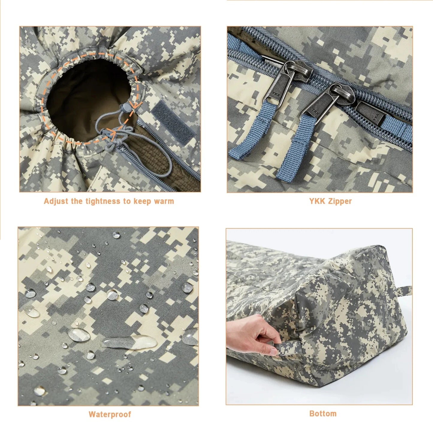 MT Military Modular Infantry Tactical Mummy Sleeping Bags, Army Force Defence 4 & Tropen Sleeping System 2.0 Camouflage