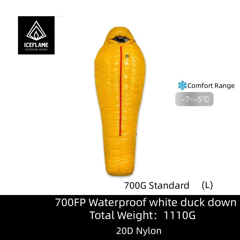 Ice Flame HW 20D Nylon Ultralight Mummy White Goose Down Sleeping Bag Outdoors Camping Keep Warm Duck Down Adult Equipment