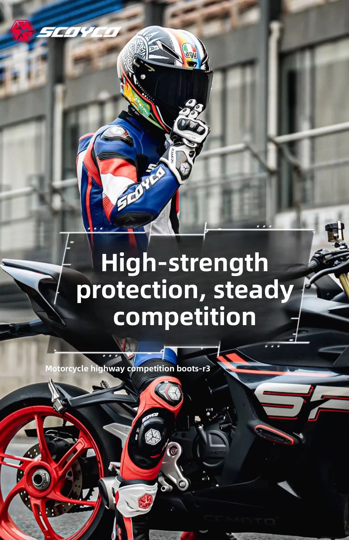 Motorcycle Boots Long Thigh Boots Men Shoes Shoe Moto Riding Shoe Man Racing Motocross Protective Gear Speed SCOYCO MR003