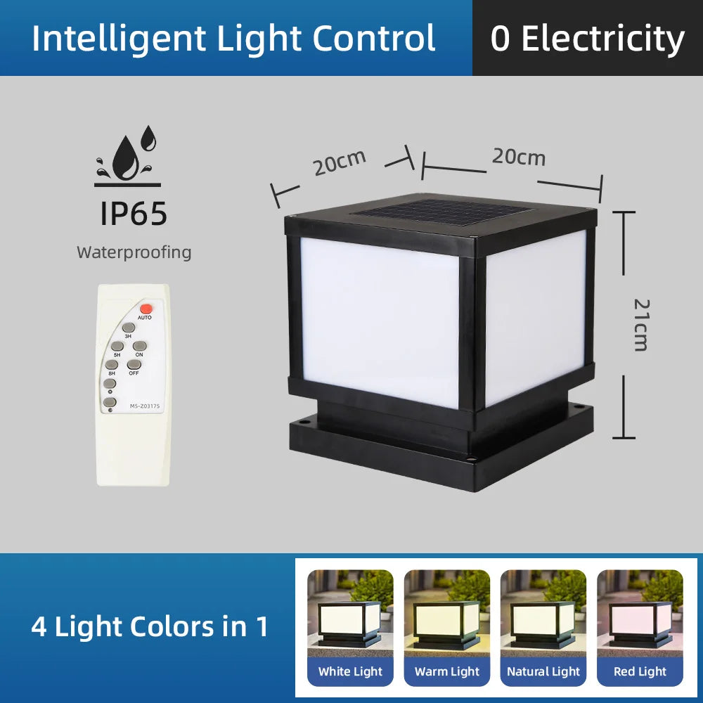 Outdoor Solar Lights Waterproof Sunlight Classical Style Remote Control LED Light Garden Corridor External Solar Power Lamp Led