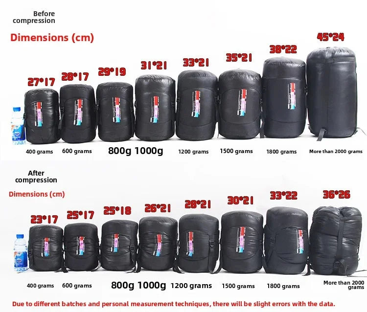 Lightweight Goose Down Double Sleeping Bag Adult Outdoor AllSeason Camping