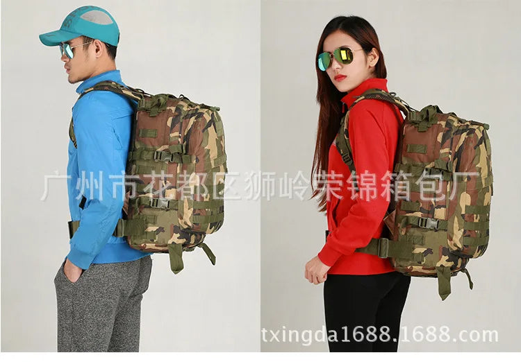 Upgraded 3D Bag Camouflage Mountaineering Bag Tactical Backpack Outdoor Camping Travel Bag