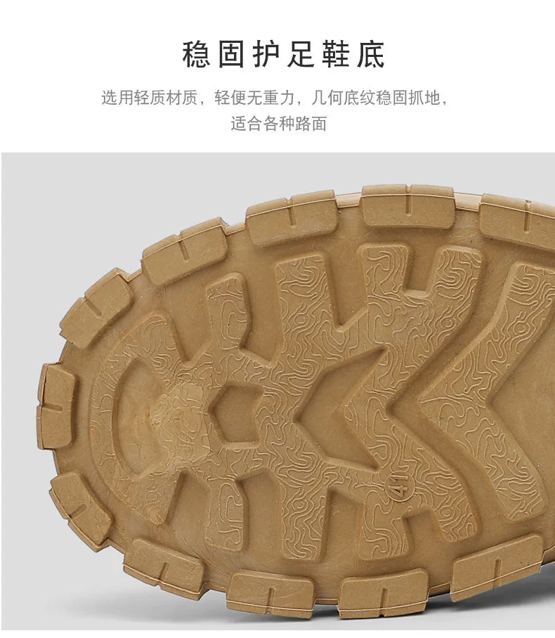 Men's Boots Fashion Motorcycle Ankle Boots High Top Casual Shoes for Men Lace Up Platform Boot Non Slip Hiking Boot Botas Hombre