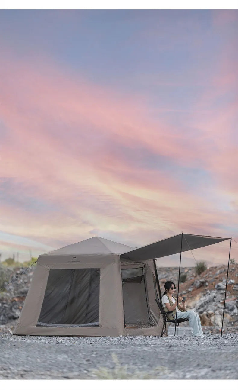 Outdoor Camping Inflatable Tent Mountainhiker Rainproof UV Protection Large Sunshade Canopy Silver-Coated Quick Inflatable Hut