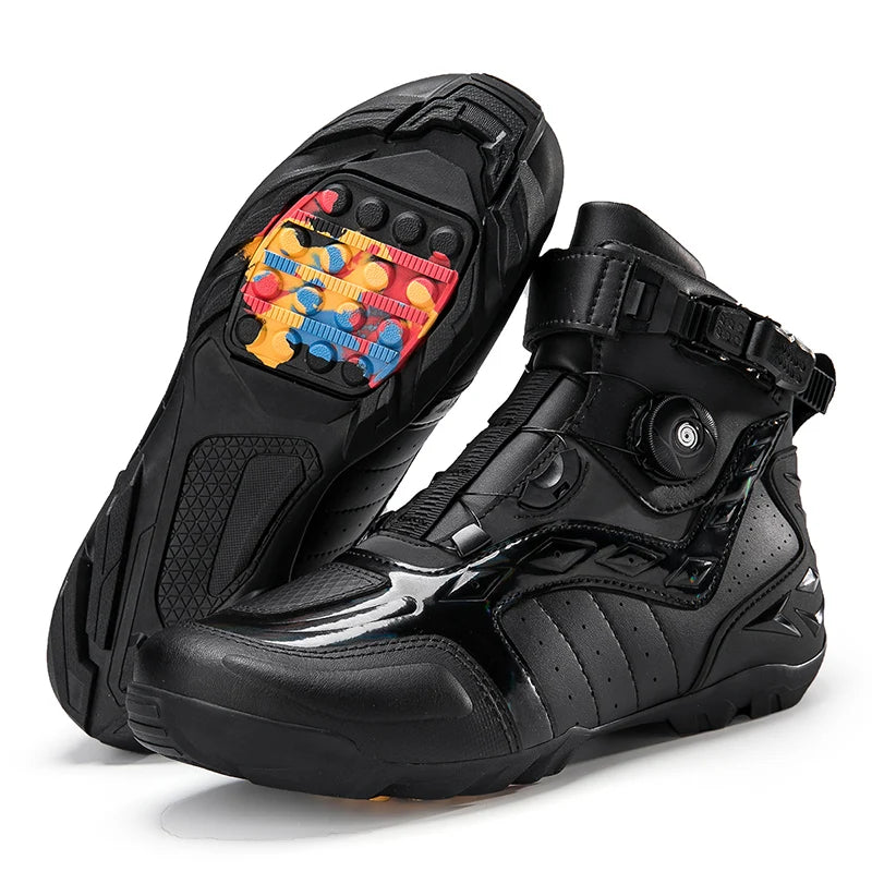 Waterproof Motorcycle Boots Man Wear-Resistant Motocross Boot Breathable Women Motorcycle Anti-Slip Motorcycle Shoes Anti-Fall