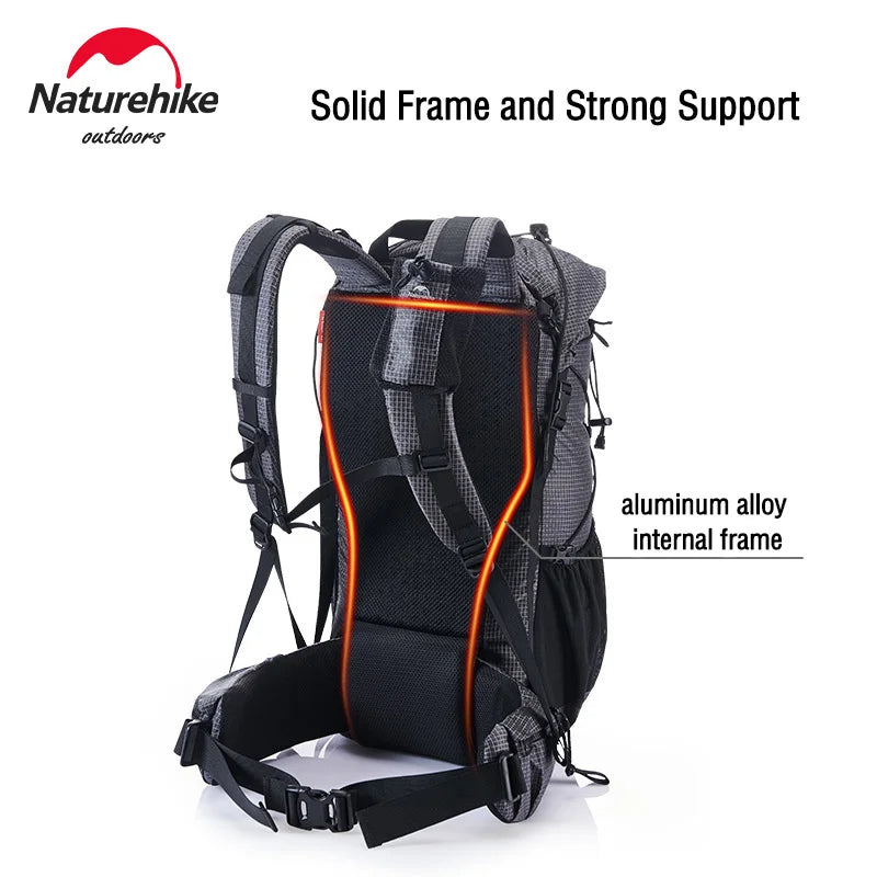Naturehike Rock Series Outdoor Bags 60L Travel Backpacks Large Capacity 60+5L Hiking Packs Aluminum Frame Hiking Bag