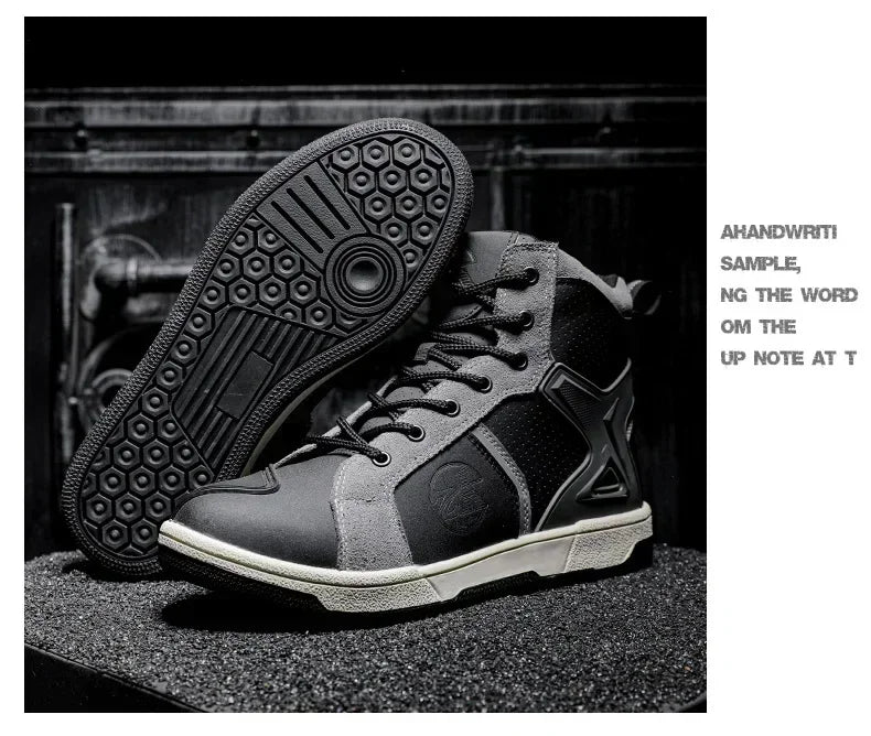 Men's Red Casual Motorcycle Boots – Summer Off-Road Riding Shoes, Motocross Style – Compatible with BMW & Honda Motorbikes