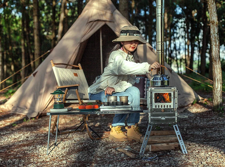 Firewood Stove Tent Heater Wood Furance Pellet Stove Brazier Grill Outdoor Camping Stove Portable Tent Heating Drawer Oven New