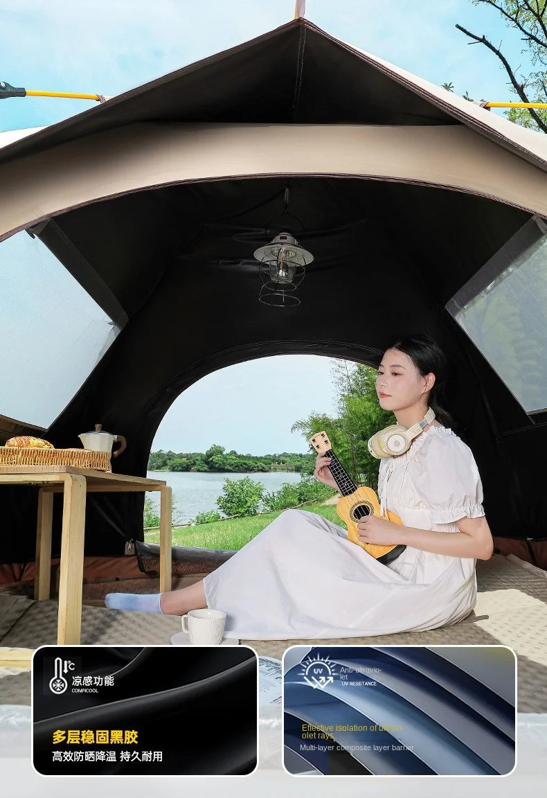 2 3 4 Person Outdoor Camping Family Automatic Waterproof Quick Opening Tent Mosquito Proof Party Portable Beach Hiking Cycling