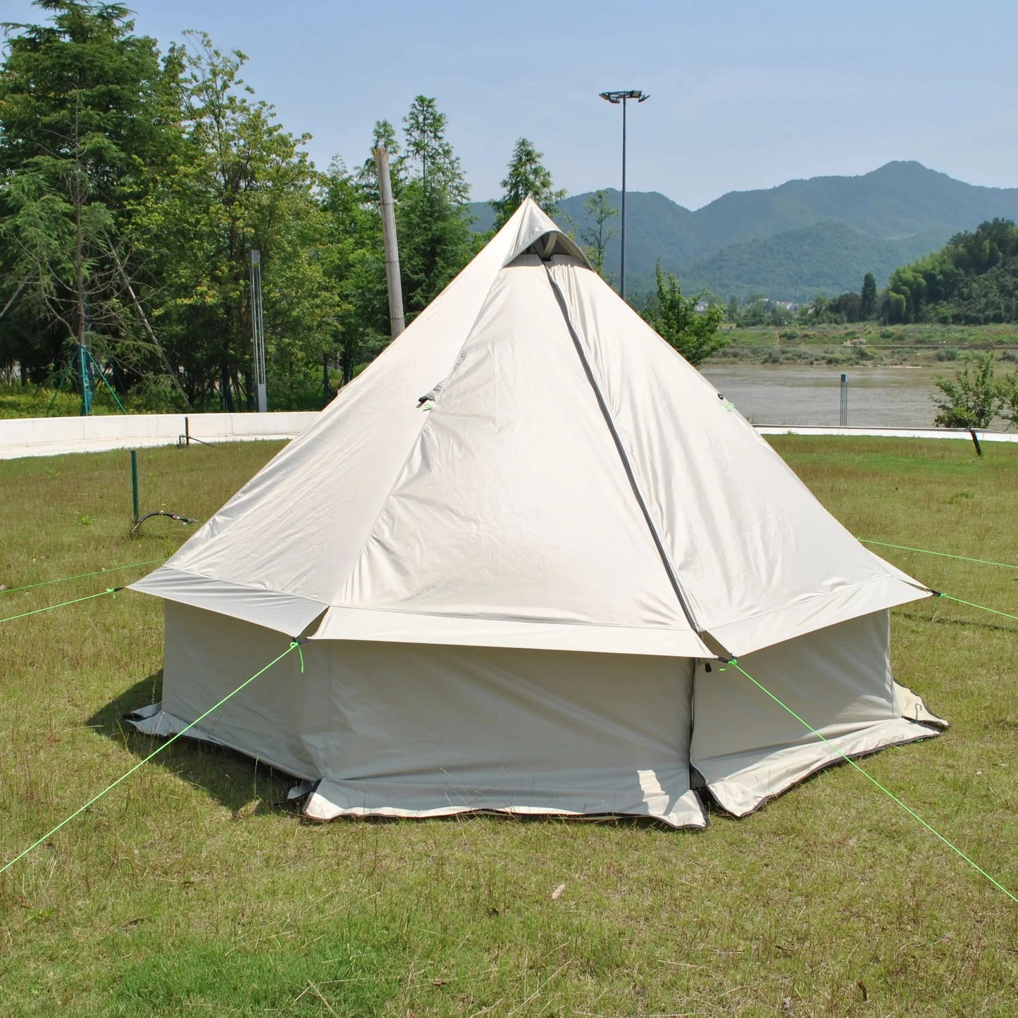 Round  Mongolian Tent for 6-8 Person,Waterproof Traditional Ethnic Design for Glamping, Outdoor Events & Family Camping