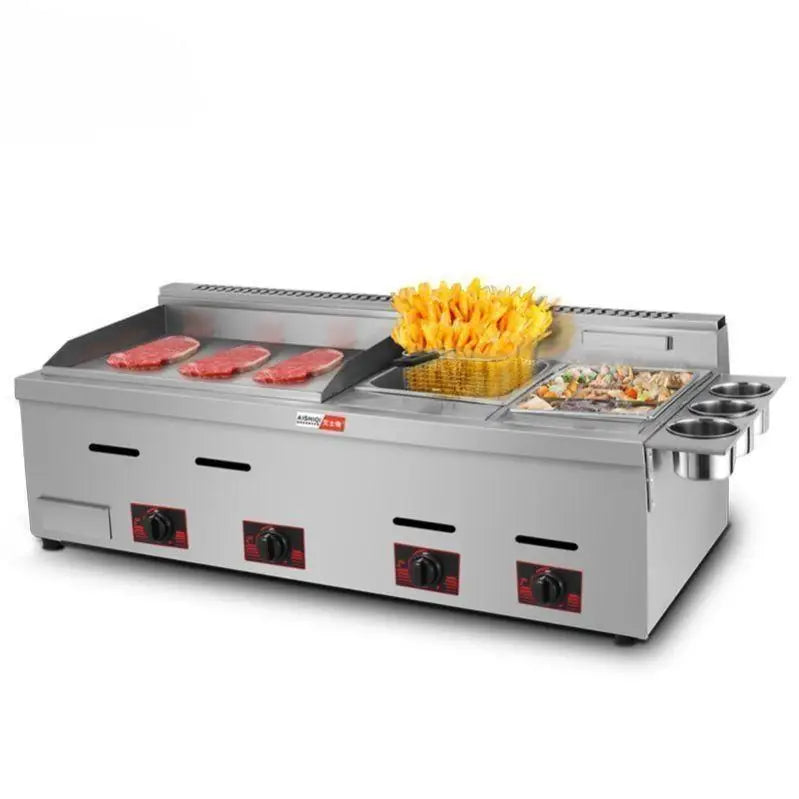 Commercial Stainless Steel Kitchen Grill Bbq Burger Fryer Hotplate Full Flat Ribbed Countertop Electric Griddle