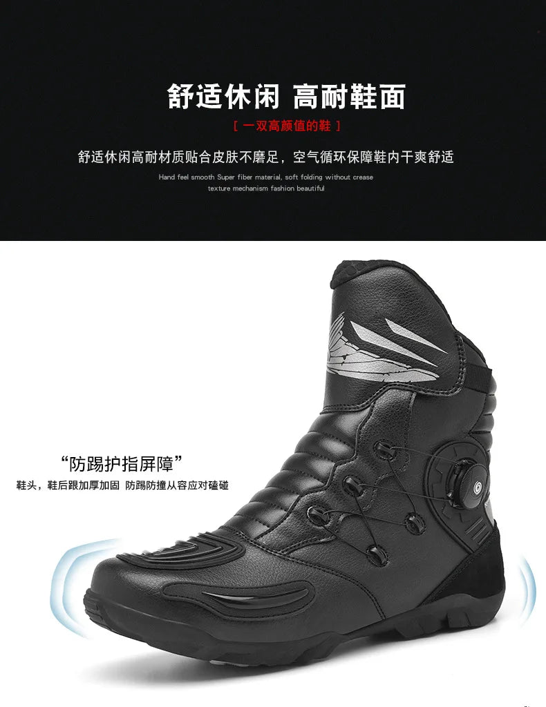 Motorcycle Boots Waterproof Retro Enduro Equipment Motorcycle Boots Leather Motorcyclist Riding Shoes Botas Para Moto Mens
