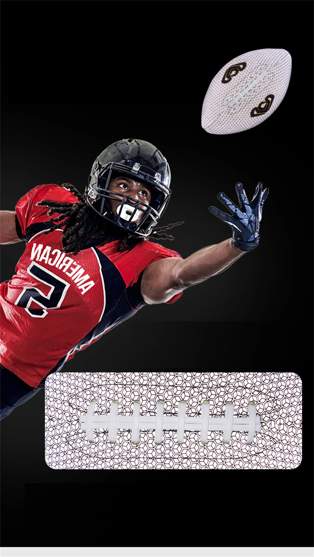 Anti Slip And Wear-Resistant British Reflective Rugby Size 6 And 9 Adult Training Competition American Rugby