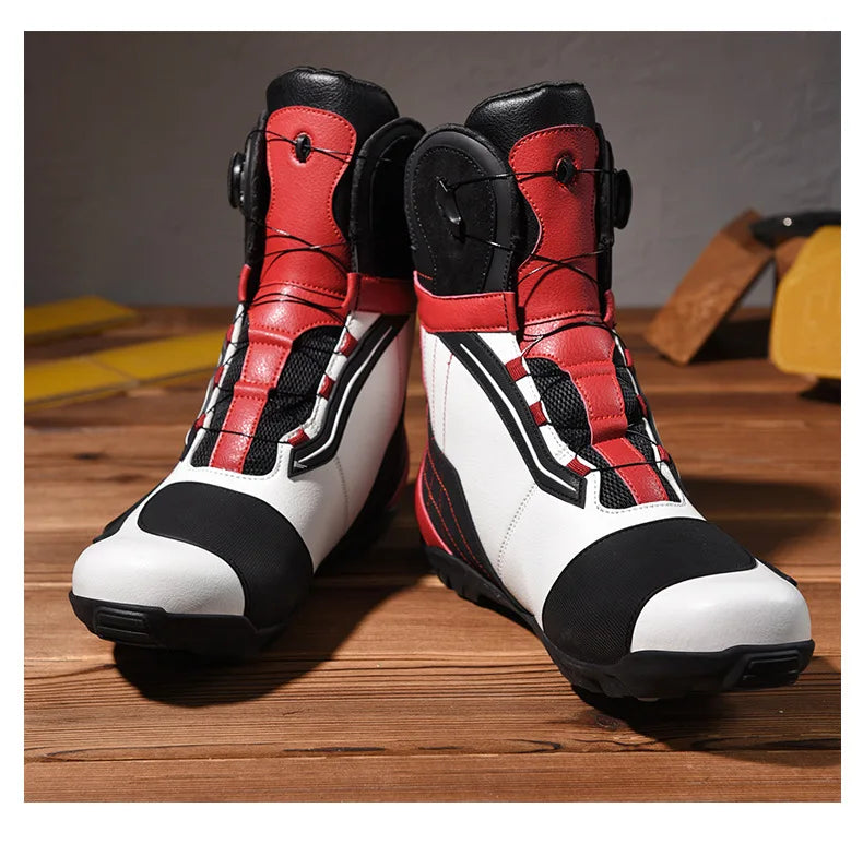 Men Leather Motorcycle Boots Moto Biker Shoes Non-Slip Moto Protection Women Motorcycle Shoes Motorcycle Accessories