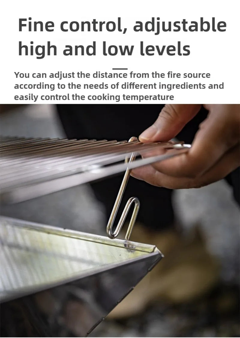 Outdoor Folding Stove Portable Stainless Steel Lightweight Barbecue Grill Picnic Stove Convenient Versatile Camping Supplies