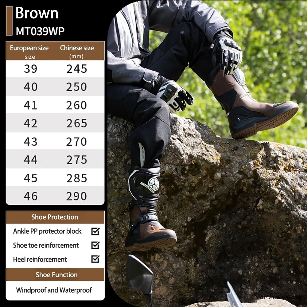 Motorcycle Boots Windproof Waterproof Motocross Boots Anti-Slip Professional Motorbike Shoes For Outdoor Off-Road Rally Riding