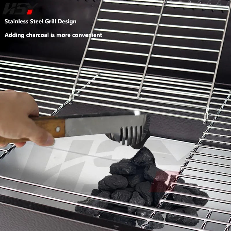 Household Charcoal Stove Outdoor American Barbecue Grill Outdoor Camping Baking Charcoal Grill Fish Grill Charcoal Smoke Grill
