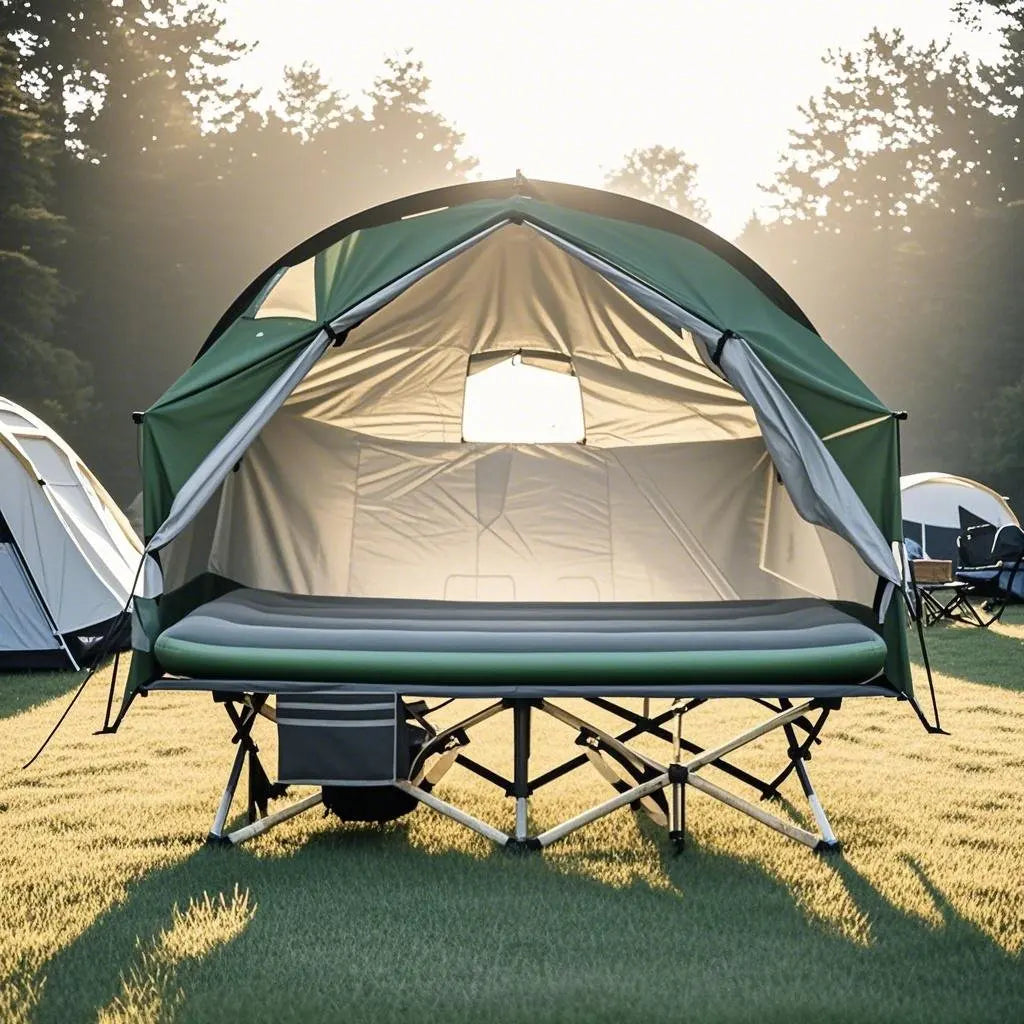 All-Season Camping Cot Tent 1-Person - Sturdy Cross-Braced Structure, for Fishing or Outdoor Activities,, Compact & Portable