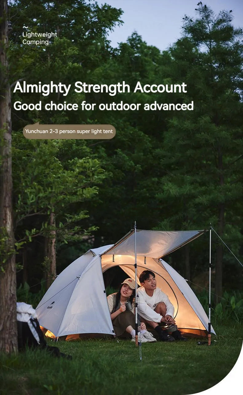Naturehike Ultralight Backpacking Tent Dome Shelter Tent for 2-3 Person Camping Hiking Trekking Double Layer Lightweight 2.5kg