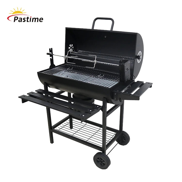 Outdoor Kitchen Barbeque Barbecue Large Heavy Duty Trolley Grill Barrel Charcoal Grill BBQ Smoker with Lid